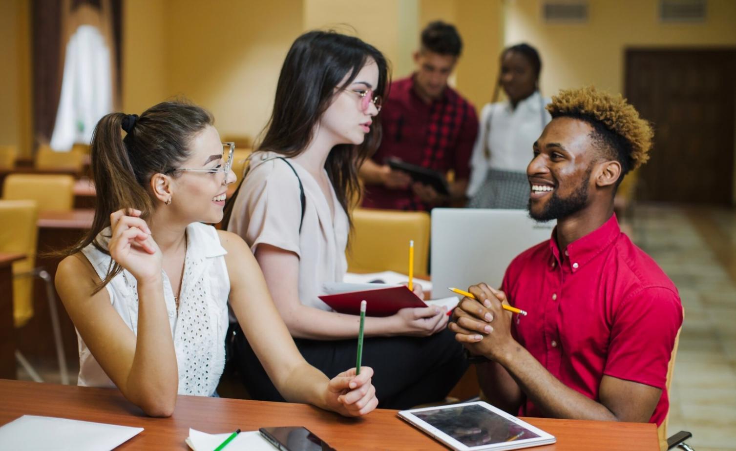 Business strategy discussion with financial charts